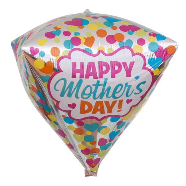 Diamantförmiges Ballongeschenk "Happy Mother's Day!"