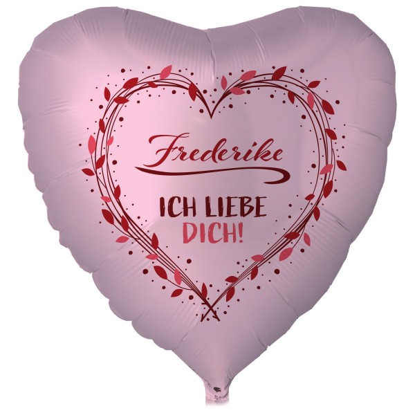 Folienballon Satin Pastell Pink "NAME Ich liebe Dich"