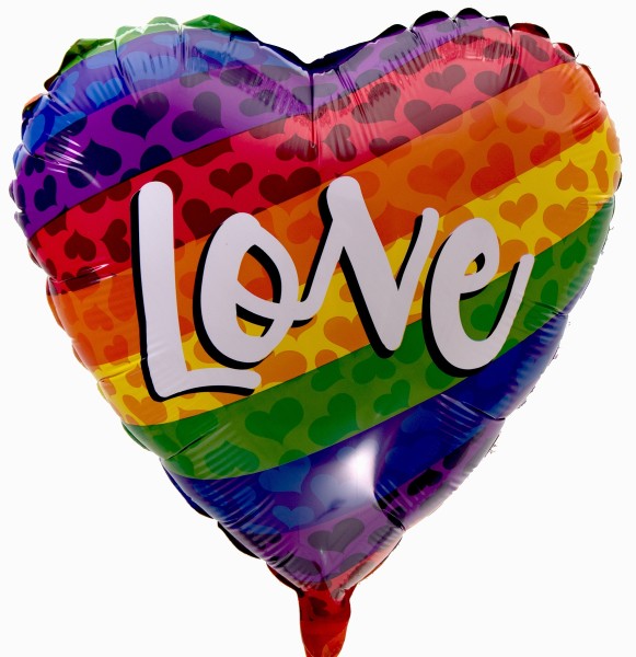 Regenbogen Herzballon "Love"