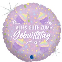 Ballon "Alles Gute zum Geburtstag" mit Cupcakes  Ballon "Alles Gute zum Geburtstag" mit Cupcakes