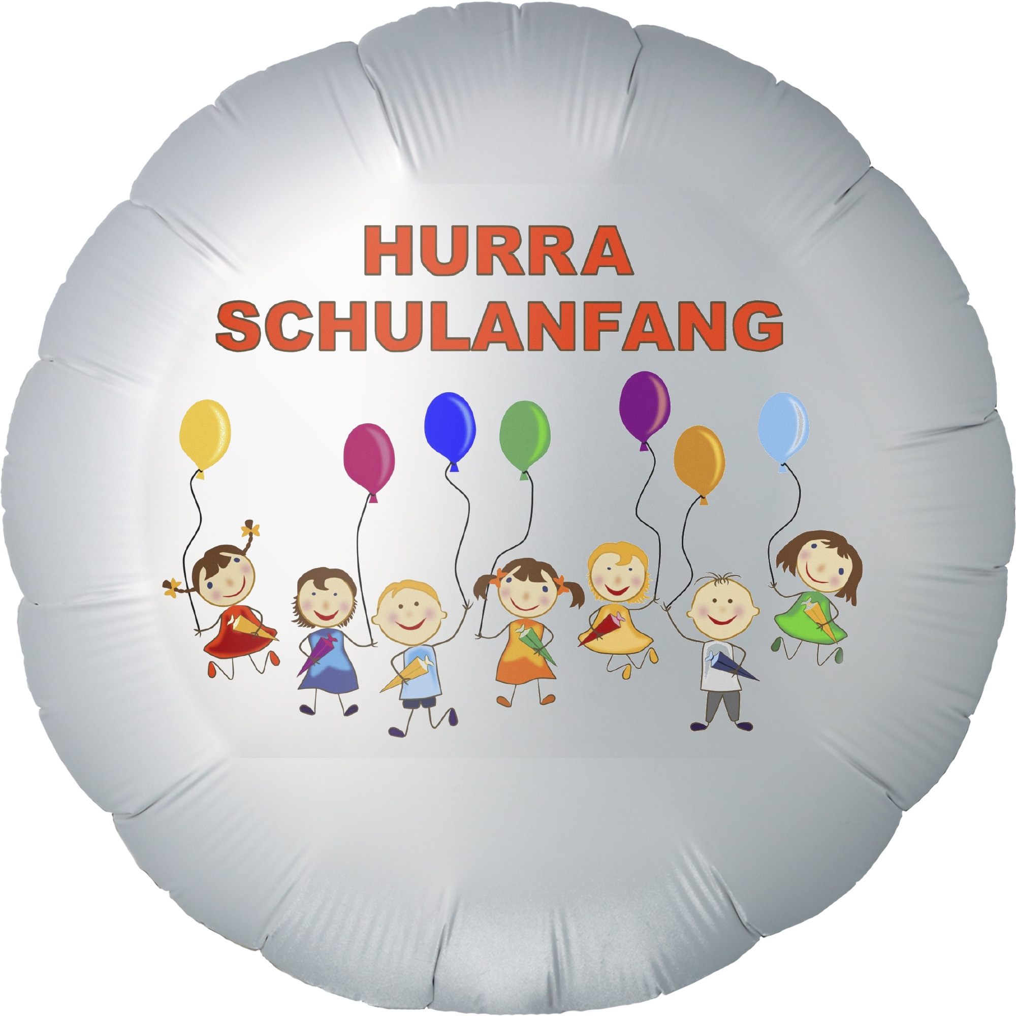 Folienballon "Hurra Schulkind" Rund, Ø 43 Cm – Für Die Einschulung, Mit Helium Schwebend (bis 7 Tage)
