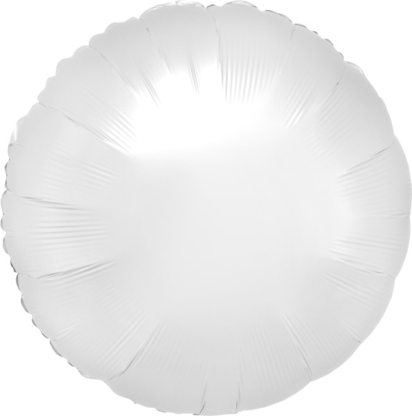 Folienballon Rund, Satin Weiß