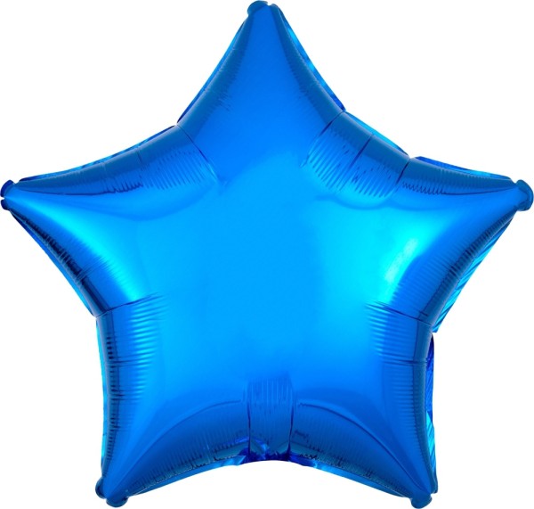 Folienballon Stern, Metallic Blau
