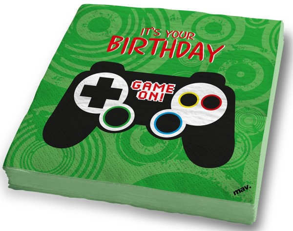 Servietten "It's your Birthday" Game Controller, 20 Stück