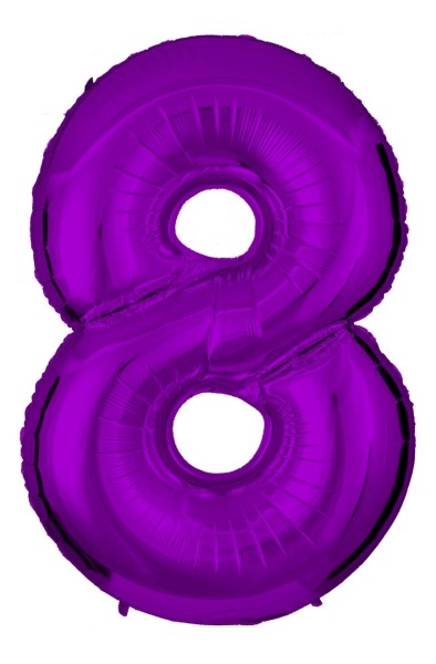 Lilafarbene Luftballon Zahl "8"
