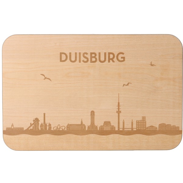 Frühstücksbrett Skyline Duisburg 23cm x 15cm x 1cm