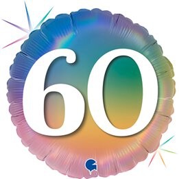 Regenbogenballon Zahl "60"