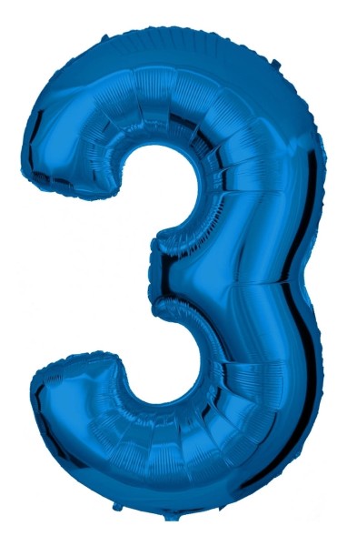 Zahlenballon Blau "3"