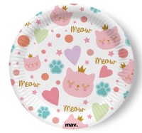 Pappteller Katzen Prinzessin, 8 Stück  Pappteller Katzen Prinzessin, 8 Stück