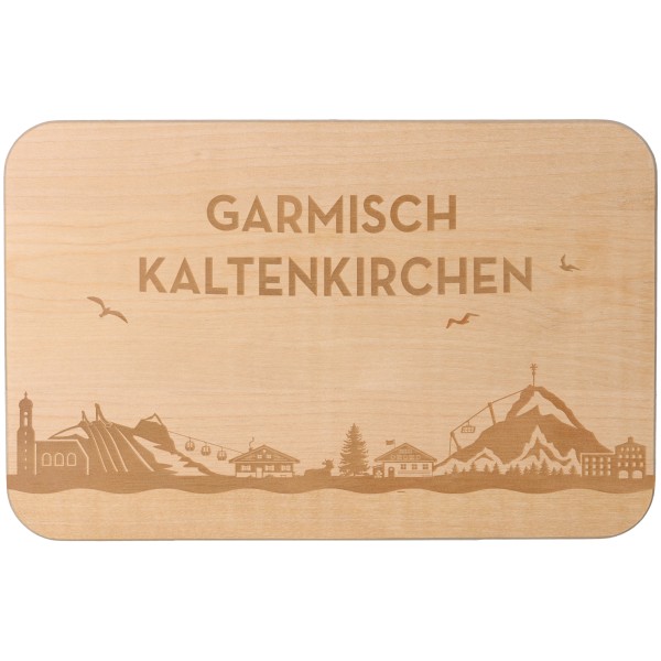 Frühstücksbrett Skyline Garmisch-Partenkirchen 23cm x 15cm x 1cm