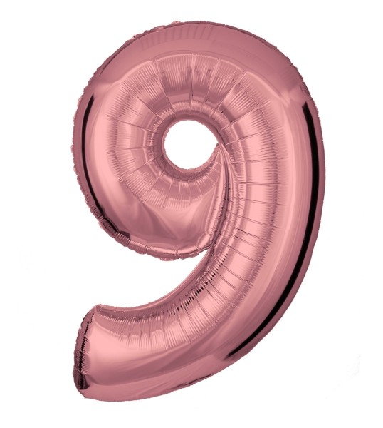 Zahlenballon Roségold "9"