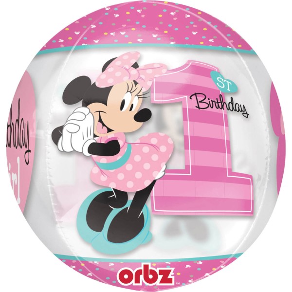 Orbz Ballon "1st Birthday" Minnie Mouse