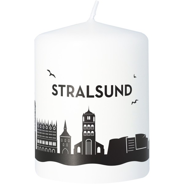 Stumpenkerze Skyline Stralsund