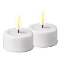 Deluxe Homeart Teelicht Weiß, 2 Stück  Deluxe Homeart Teelicht Weiß, 2 Stück