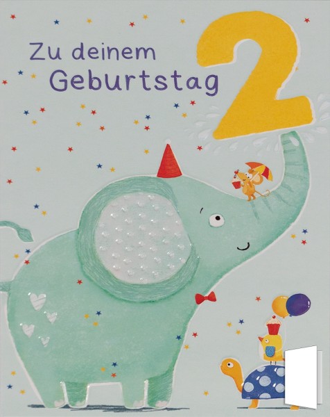 Geburtstagskarte 2. Geburtstag "Zu deinem Geburtstag"