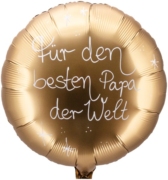 Folienballon Rund Handbeschriftet, Satin Gold