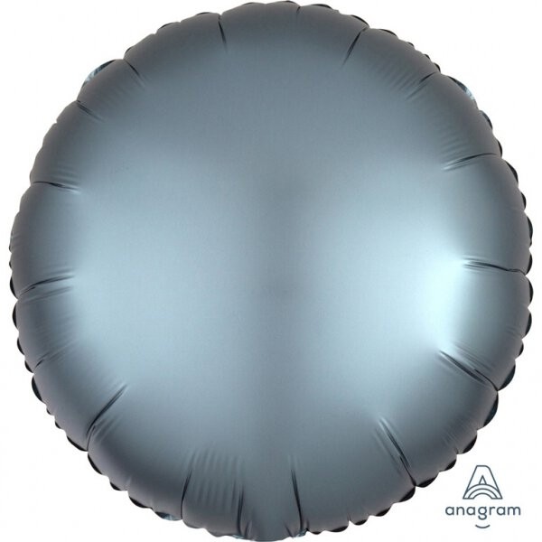 Folienballon Rund, Satin Steel Blue