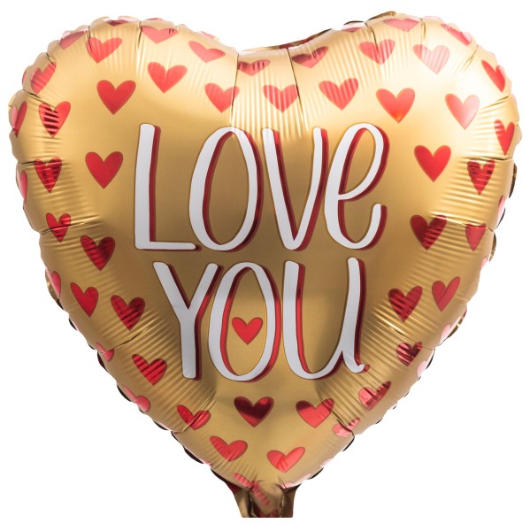 Rot goldener Herzluftballon Love you
