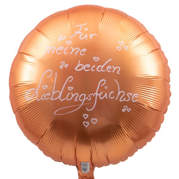 Folienballon Rund Handbeschriftet, Satin Orange