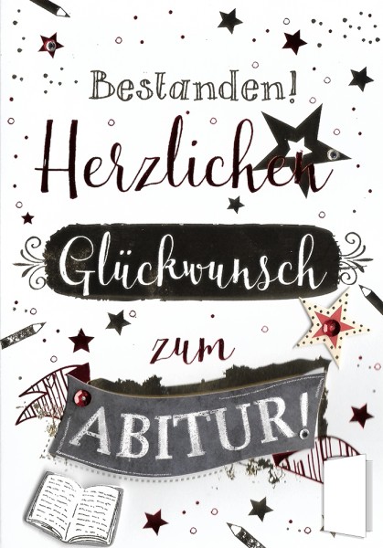 Grusskarte "Herzlichen Glückwunsch zum Abitur!"