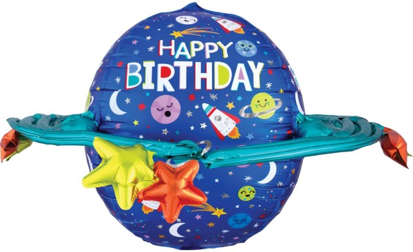 Riesenballon Weltall "Happy Birthday"