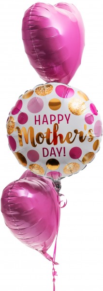 Ballonset Muttertag "Happy Mother's Day Dots rosa"