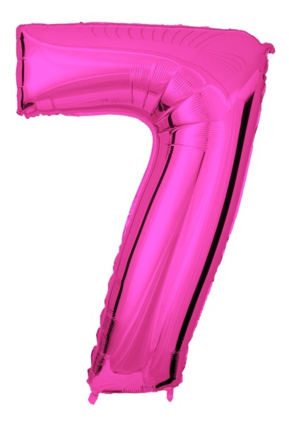 Zahlenballon Pink "7"