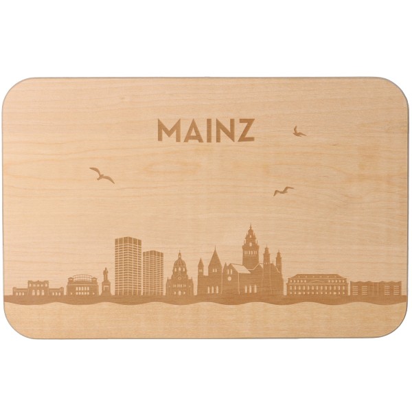 Frühstücksbrett Skyline Mainz 23cm x 15cm x 1cm