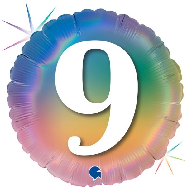 Regenbogenballon Zahl "9"