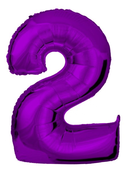 Lilafarbene Luftballon Zahl "2"