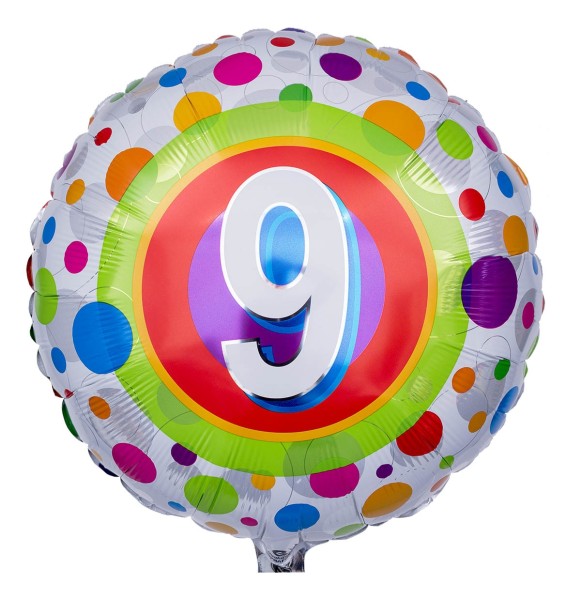Helium Ballon "Zahl 9", Radiant