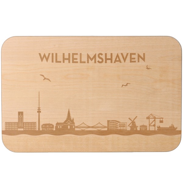 Frühstücksbrett Skyline Wilhelmshaven 23cm x 15cm x 1cm