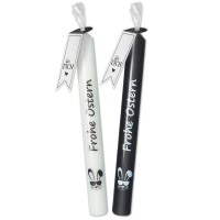 Kerzen-Set Schwarz/Weiß "Frohe Ostern"  Kerzen-Set Schwarz/Weiß "Frohe Ostern"