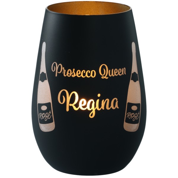 Windlicht Prosecco Queen "Name"