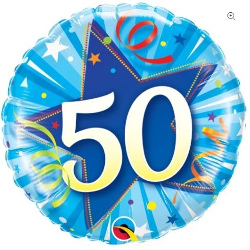 Blauer "50" Ballon