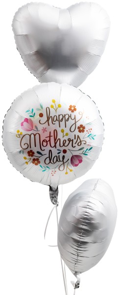 Deko Ballonset Muttertag "Happy Mothers Day" Blumen