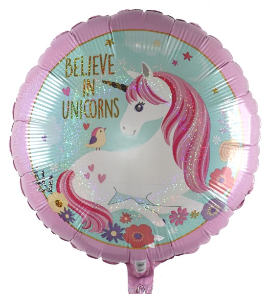 Einhorn Folienballon "Believe in Unicorns"