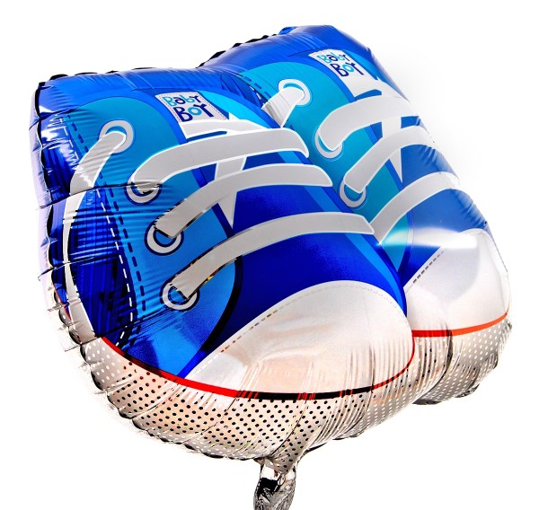 Ballon zur Geburt Blaue Chucks "Baby Boy"