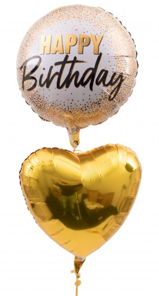 Ballonset Geburtstag "Happy Birthday Goldglitter"