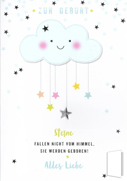 Geburtskarte "Sterne fallen nicht vom Himmel"
