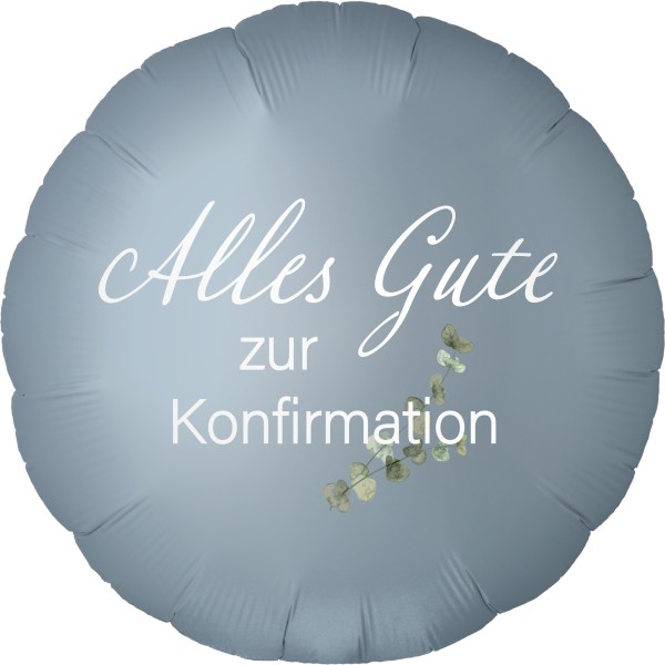 Folienballon Satin Luxe Steel Blue "Alles Gute zur Konfirmation"