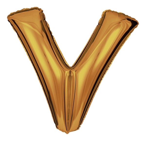 Buchstabenballon Gold "V"