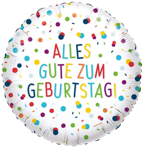Ballon "Alles Gute zum Geburtstag" mit bunten Punkten