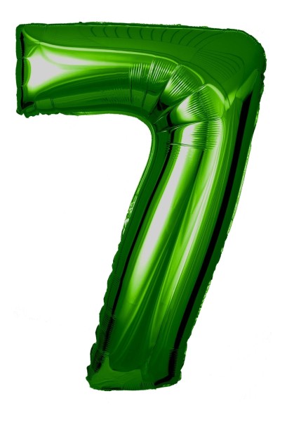 Grüner Zahlenballon "7"