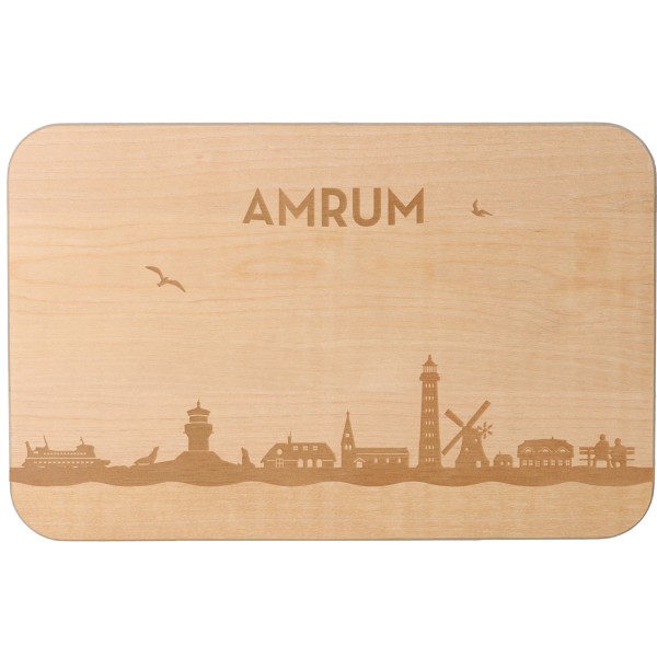 Frühstücksbrett Skyline Amrum 23cm x 15cm x 1cm