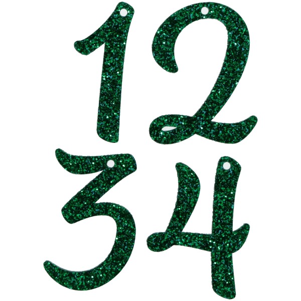 Adventskranz Anhänger Zahlen 1-4 Acryl Grün 5,5cm