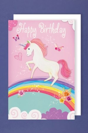 Geburtstagskarte "Happy Birthday" Einhorn
