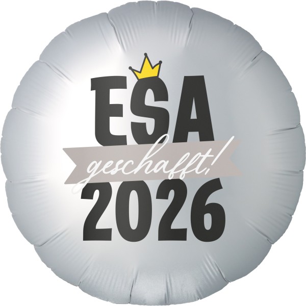 Folienballon Satin Weiß "ESA 2026 geschafft"