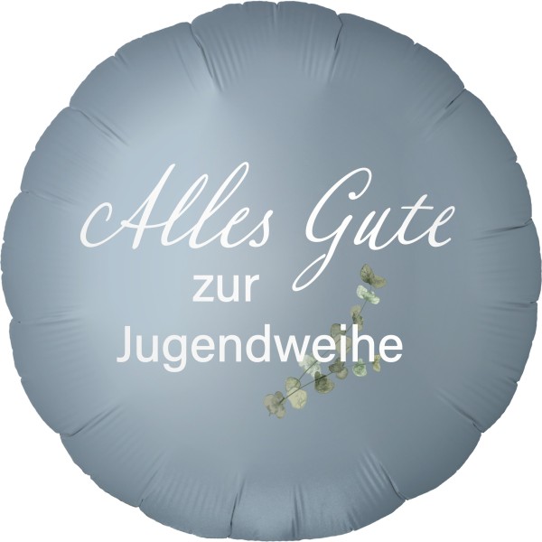 Folienballon Satin Luxe Steel Blue "Alles Gute zur Jugendweihe"