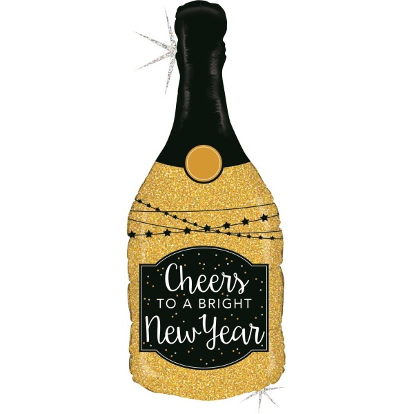 Riesenballon Flasche "Cheers to a bright new year"